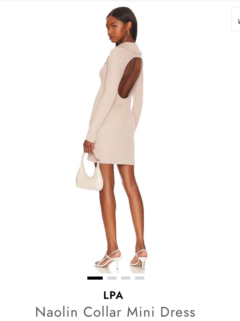 LPA Naolin Collar Mini Dress in Taupe